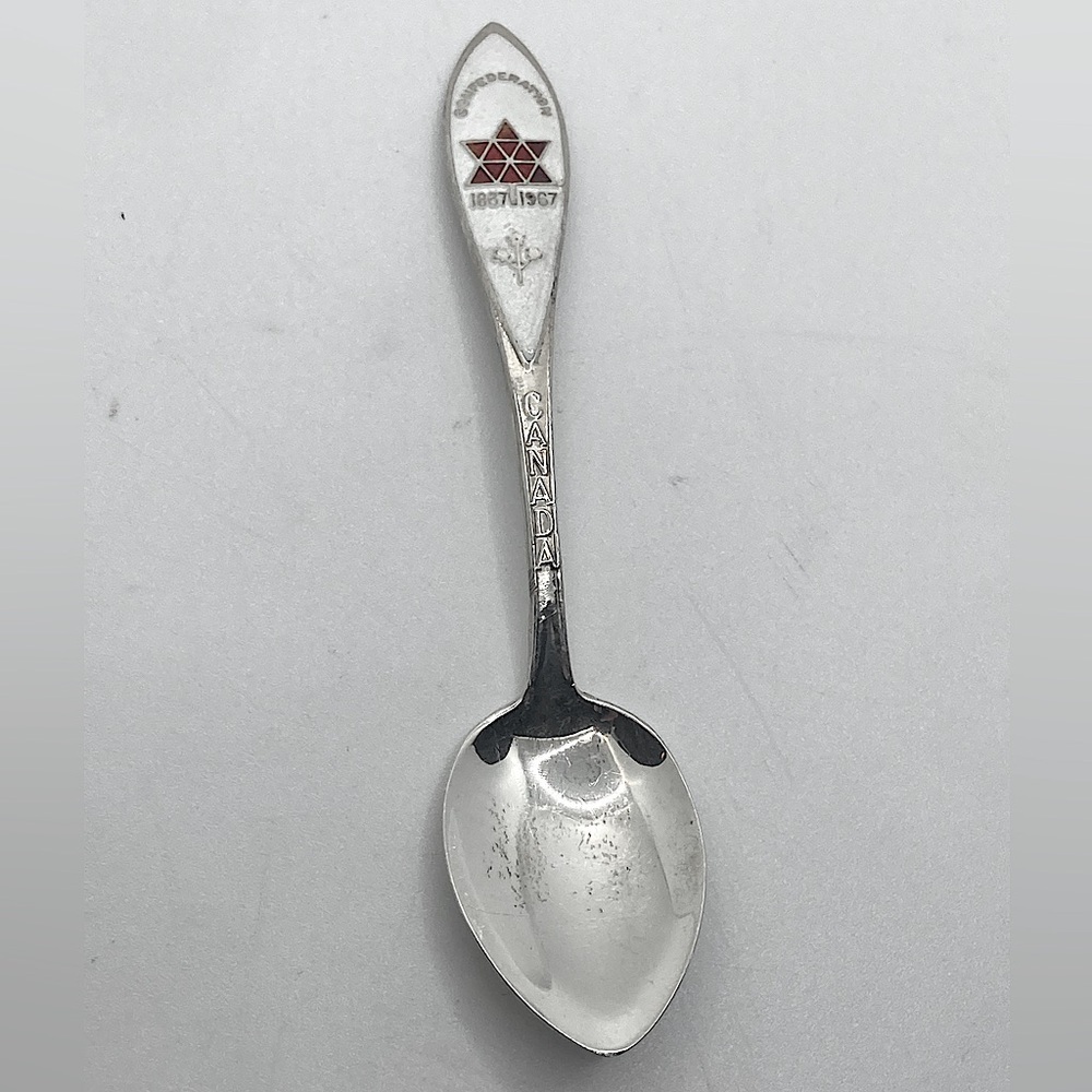 Vtg Sterling Toronto Canada Enamel Souvenir Spoon Confederation 1867-1967 / 3.9”